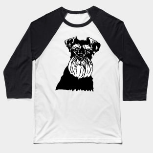 Mabel the Miniature Schnauzer Dog Linoprint Baseball T-Shirt